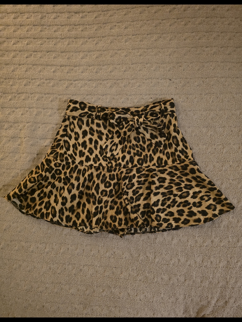 Zara Leopard Print Ruffle Mini Skirt - Brown/Black